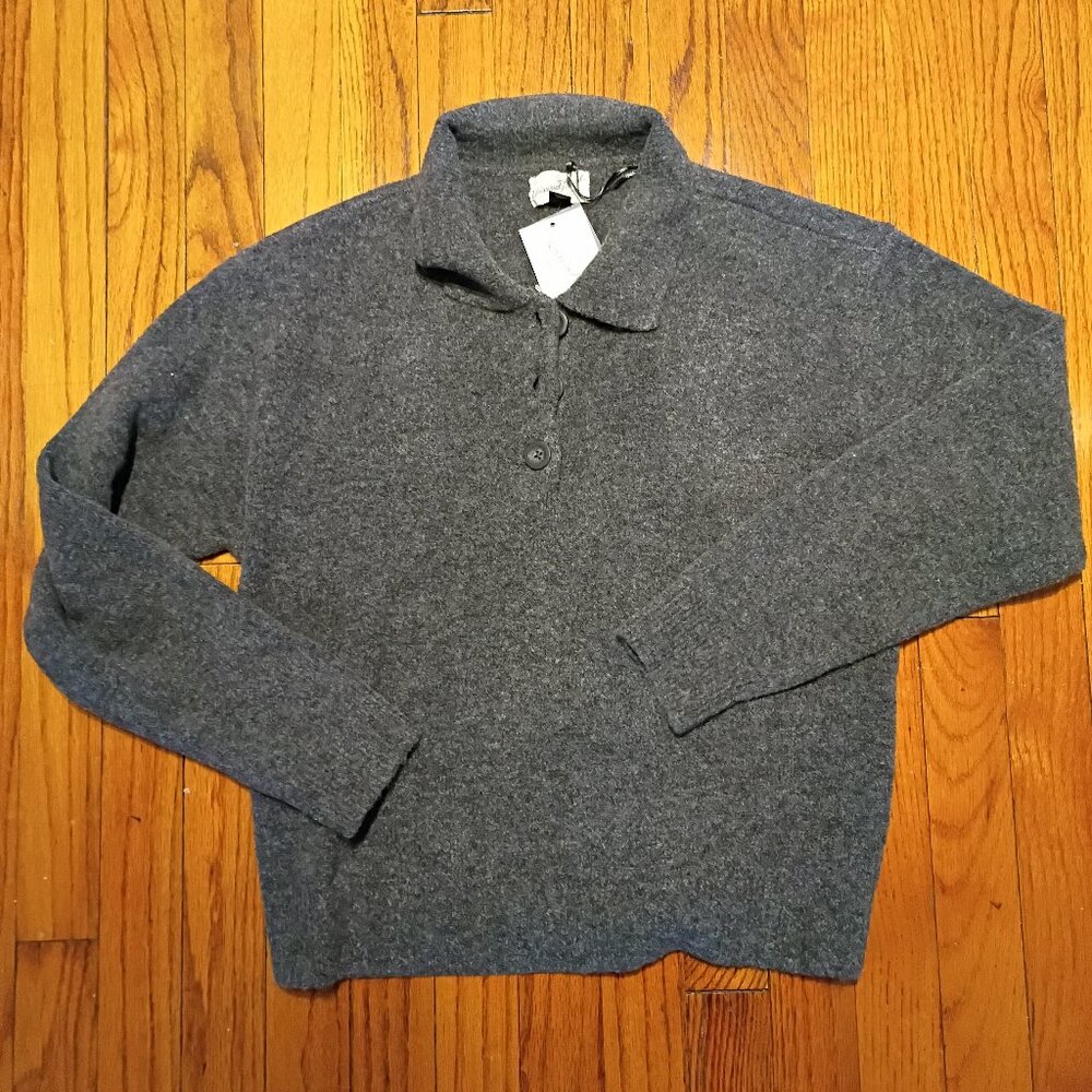 NWT Universal Thread Grey Polo Long Sleeve Sweater Size Medium